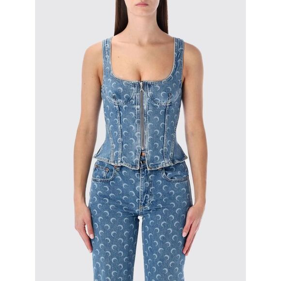 Marine Serre Top Woman Blue